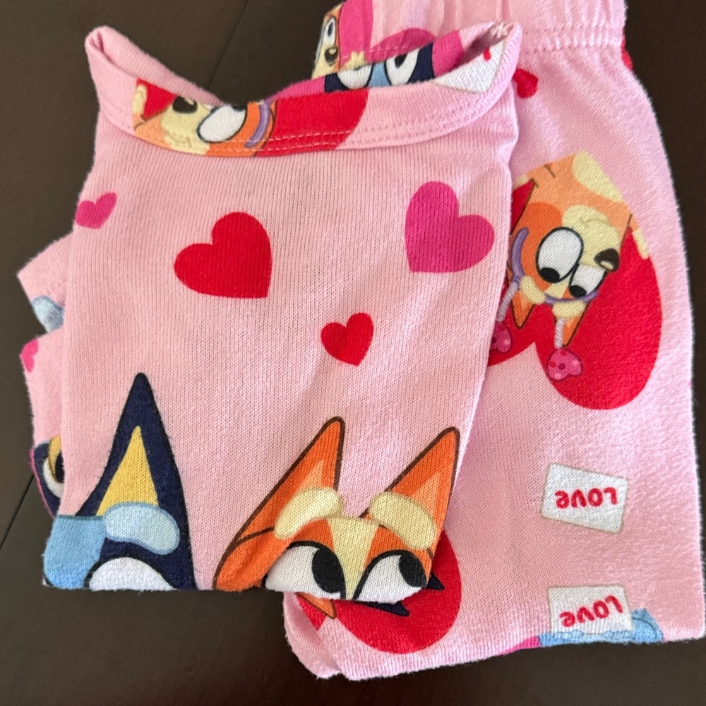 Cute Pink Pajama Set with Cartoon Characters